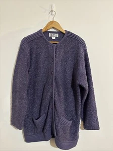 VINTAGE Bettina Size XXL Women’s Purple Zip Jacket Long Sleeve Acrylic Casual - Picture 1 of 11