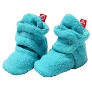 Zutano Original Fleece Booties 6M Pool Turqoise Stay-On Baby Shoes Socks Slipper - Picture 1 of 2