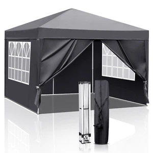 Pavillon Faltpavillon 3x3m Partyzelt Pavillion Pop-Up Wasserdicht UV-Schutz Grau - Bild 1 von 10