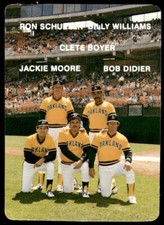 1984 Mother's Cookies Oakland Athletics Ron Schueler/Billy Williams/Clete