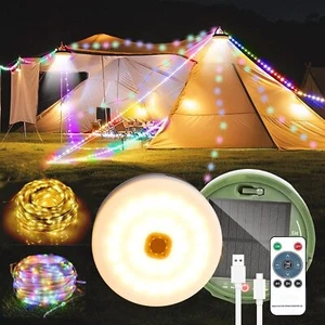 Outdoor Solar Camping String Lights Reel RGB/WW Camping Fairy Lights for Tents - Picture 1 of 18