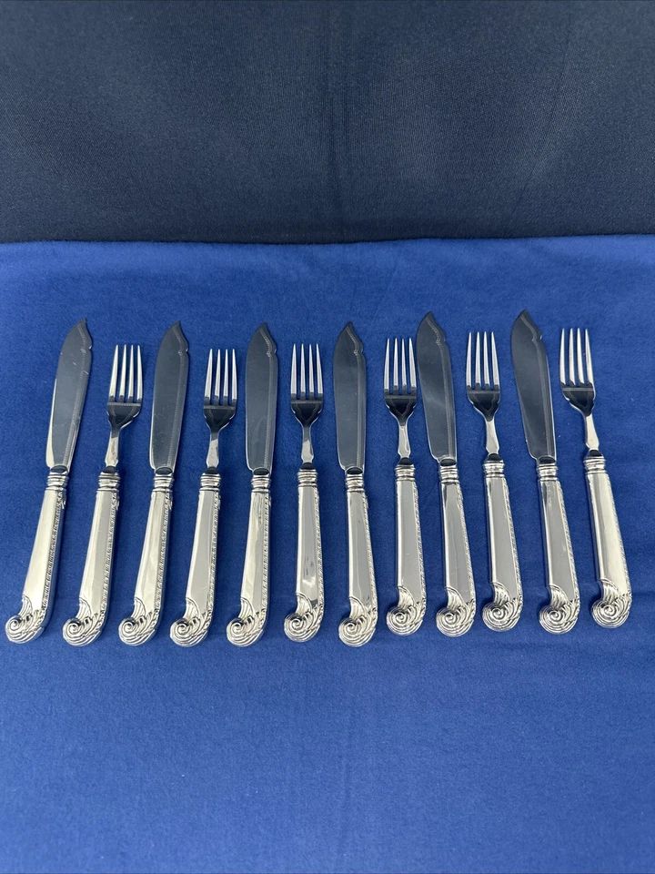 BIRKS STERLING GEORGE II PH 12 PIEZAS SERVICIO DE PESCADO SIN MONO  Foto 1 de 4