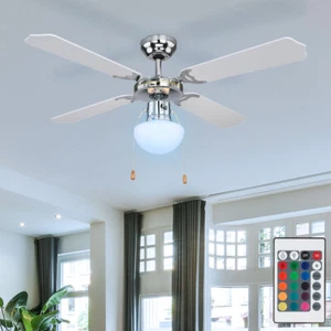 LED Deckenventilator Dimmbar Deckenlampe RGB Remote Vor- Rücklauf Flügel wendbar - Bild 1 von 12