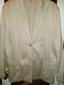 CHICO'S BEIGE BUTTON DOWN JACKET LONG SLEEVES SIZE 2 - Picture 1 of 3