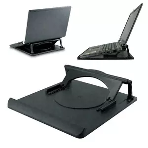More details for laptop table stand desk tray cooling holder adjustable 360° rotation swivel base