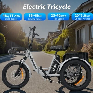 Hidoes T2/C6 Elektro-Dreirad 750W 48V 17.4Ah 20 Zoll 3-Rädern E-Bike 25KM 7Gänge - Bild 1 von 24