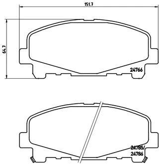BREMBO P 28 043 BRAKE PAD SET, DISC BRAKE FRONT AXLE FOR ACURA,ACURA (GAC),HONDA - Image 1 of 4