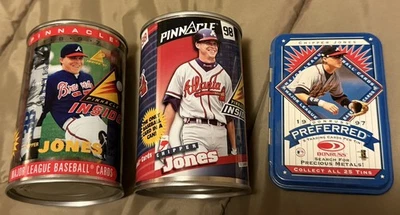 1997 and 1998 Pinnacle Inside SEALED CANS Chipper Jones Braves RARE UNOPENED - Image 1 of 2