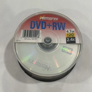 Memorex DVD-RW 25-Pack Spindle 4x4.7GB 120min 2.4x New Unopened - Picture 1 of 3