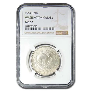 1954-S Washington Carver Commemorative Half Dollar MS-67 NGC - Picture 1 of 3