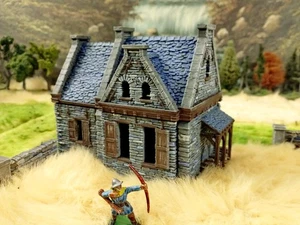 Painted House 28mm European Village Terrain Somerset Warhammer D&D Bolt Action - Picture 1 of 10