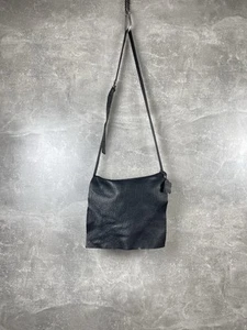 Artisan Black Distressed Leather Crossbody Shoulder Bag Avant Garde Minimal IT - Picture 1 of 12