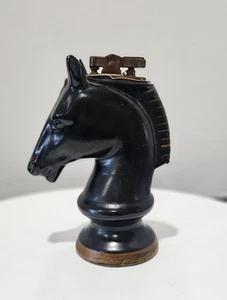 Vintage Ceramic Black Horse Head Table Lighter (Japan) READ DESCRIPTION - Picture 1 of 9