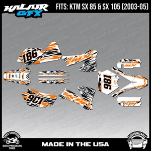 Graphics Kit for KTM 85SX 105SX SX85 SX105 (2003-2005) Twitch - Orange Shift - Bild 1 von 4
