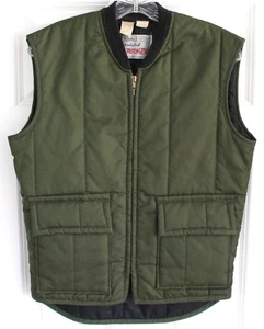 Vintage Walls Texas USA Mens Green Insulated Outerwear Vest #7352 Sz Small EXC - Picture 1 of 12