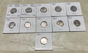 Gruppenlot 11 kanadische Silbergroschen, 50er & 60er Jahre, unzirkuliert, tolle Tönung D - Bild 1 von 23