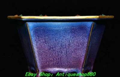 11"" Antiguo horno de porcelana de la dinastía Song Jun maceta plantas en maceta bonsai Foto 1 de 4