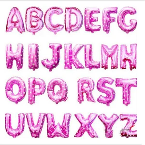 Pink Foil Letter Balloon, 16" Letter Balloons, party balloon name balloon, ... - Picture 1 of 4