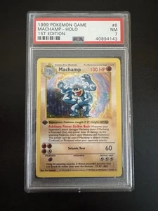 Machamp 8/102 1st Edition Shadowless Base Pokemon Card PSA 7 NM - Picture 1 of 6