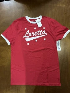 Camisa grande Loretta Lynn roja blanca country nueva con etiquetas - Imagen 1 de 9