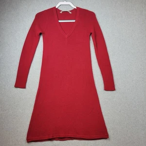 Athleta Dress Womens XS Red Merino Wool Blend V-Neck Long Sleeve Sweater Knit - Picture 1 of 9