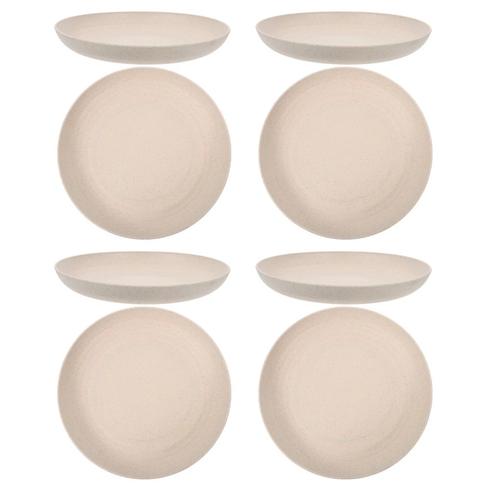  8 tiefe Essteller: Unzerbrechliches Essteller aus Weizenstroh, - Bild 1 von 4