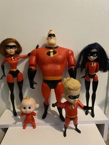 Disney Pixar's The Incredibles Action Figures Lot Of 4, Entire Family, 13" Tall - Picture 1 of 15
