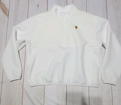 Chaqueta de tenis Nike para mujer grande Court Heritage blanca con cremallera de gran tamaño Dri-Fit Foto 1 de 4