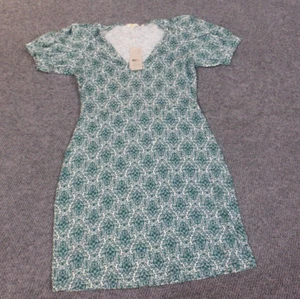 boden dress 8 long green pullover geometric womens cotton casual - Picture 1 of 9