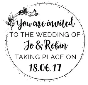 Personalised Laser Rubber Stamp - Humming Bird Wedding Invitation - Picture 1 of 1