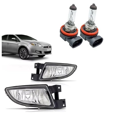COPPIA FARETTI FENDINEBBIA ANTERIORI DX + SX FIAT BRAVO 198 01/2007-  + LAMPADE - Immagine 1 di 4