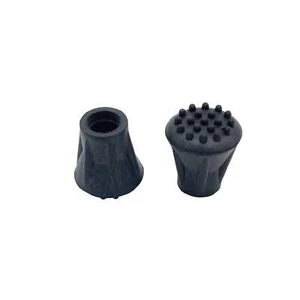 5/8" Extra Grip Black Rubber Replacement Cane Tips - 2 Pack - Picture 1 of 3