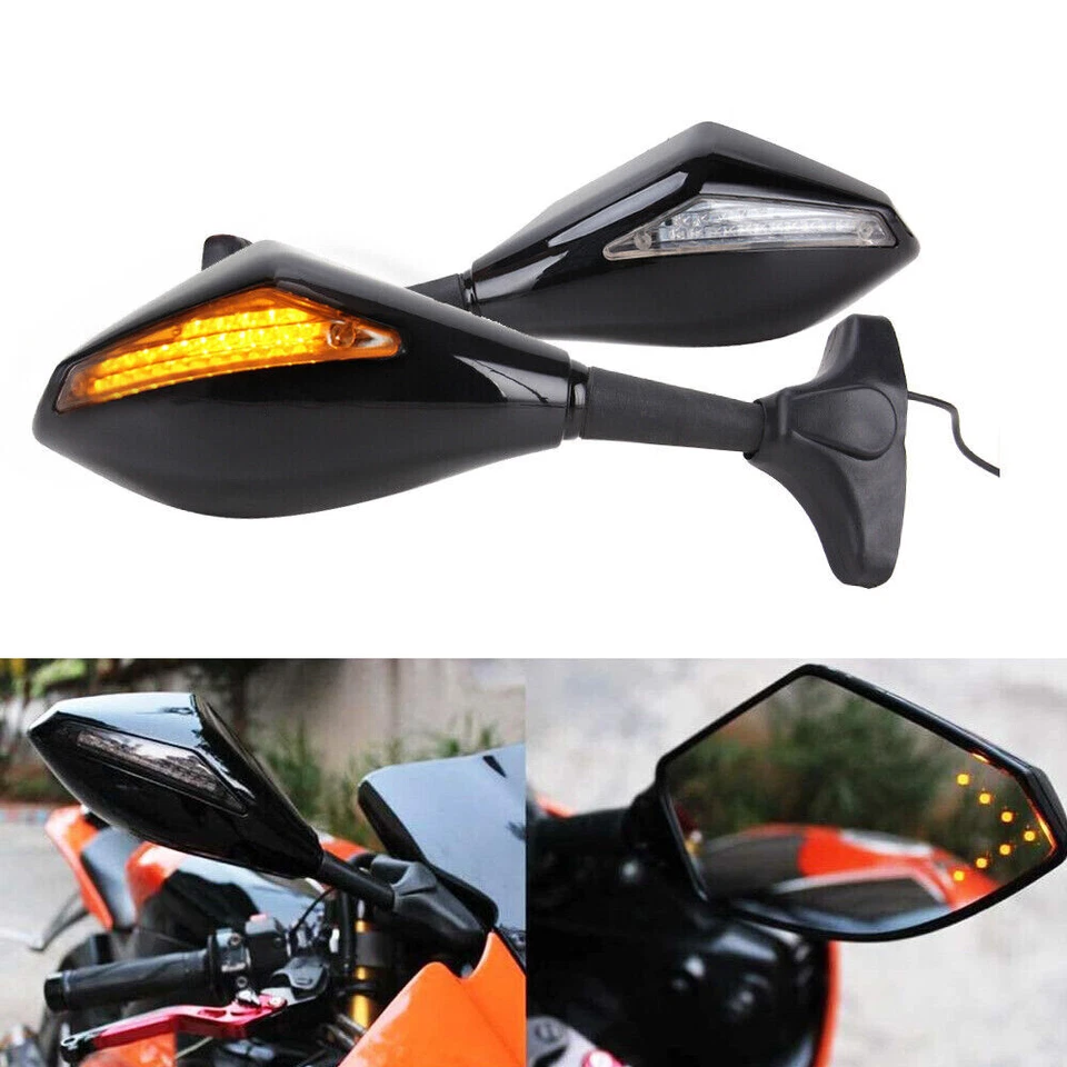 Rearview Mirrors With Turn Signal LED For Aprilia RS125 RSV4 Factory RSV4R/RR/RF - Image 1 of 4