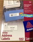 Avery White Address Labels 14 Labels A Sheet 10 Sheets 140 Labels 5162