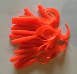 6" CURLTAIL GRUB, Trailer, Grub (20) Fluke, Stripers, Seabass ORANGE  - Picture 1 of 3