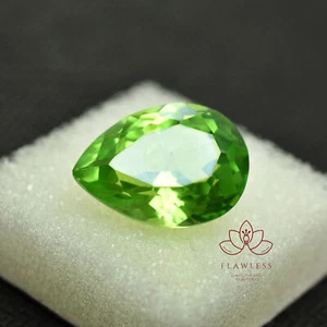 Pear Cut Natural Green Peridot Afghanistan 10.85 Ct Certified Loose Gemstone - Picture 1 of 4