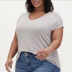 Torrid Shirt Damen 4X grau Studio Strick Dolman Tee T-Shirt V-Ausschnitt NEU $ 35,50 - Bild 1 von 12