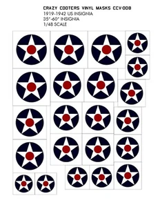 US 1919-1942 Insignia for WW2 US Aircraft in 48 Scale - Picture 1 of 2