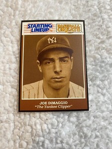 1989 Starting Lineup Cards Baseball Greats Joe DiMaggio HOF