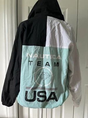 CHAQUETA DIAMOND SUPPLY CO X NAUTICA TEAM EE. UU. BLANCA NEGRA VERDE AZULADO TALLA S 91 Foto 1 de 4