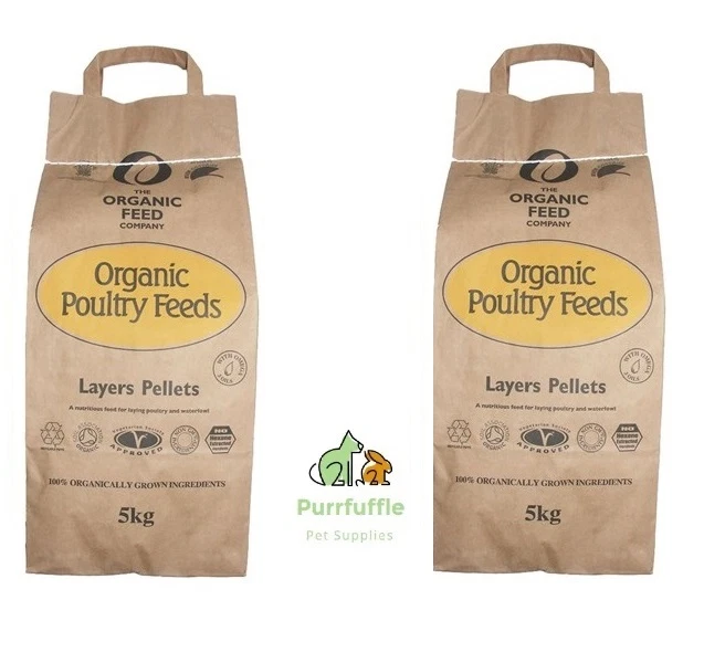 2x 5KG ALLEN & PAGE ORGANIC FEED LAYERS PELLETS CHICKEN BANTAM SMALL PELLET FOOD