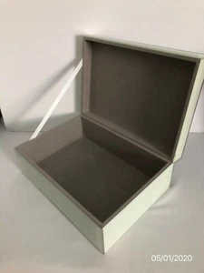 NICOLE MILLER Beveled Glass Sand Swirl Design Gray Velvet Lined Jewelry Box - Picture 1 of 12