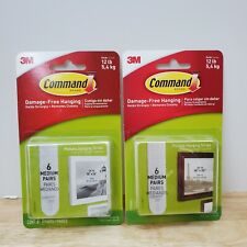3M Command Medium Picture Hanging Strips White Lot of 2 NEW