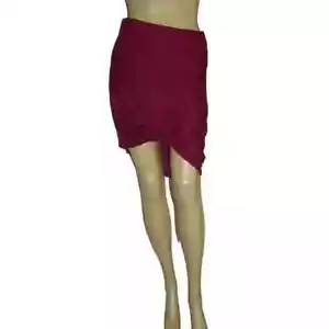 Falda Express Mujer XS Asimétrica Berry Loop Fucsia Rosa Rayón - Imagen 1 de 2