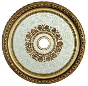 32" ROUND CHANDELIER CEILING MEDALLION GOLD BOUQUET FOYER DINING ROOM BEDROOM - Picture 1 of 2