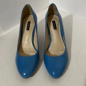 Alex Marie Almond Toe Sky Blue Patent Leather Pumps Size 6 - Picture 1 of 7
