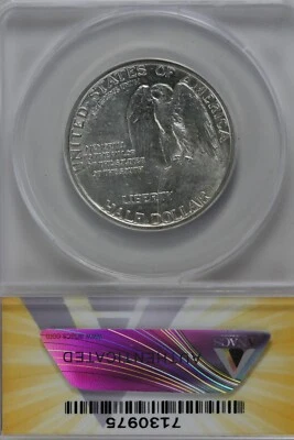 1925  .50  ANACS   AU 55  STONE MOUNTAIN  Classic Silver Commemorative  - Image 1 of 2