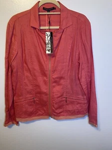 Robert Kitchen Canada womens coral zip jacket SZ 10 - Picture 1 of 5
