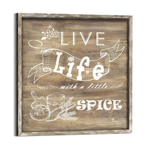 Kitchen Quotes Wall Art Decor: Kitchen Dining Room Framed Wood Picture Kitche... - Picture 1 of 6