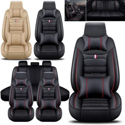 For Toyota Corolla Front Rear Car Seat Covers 5-Seats Protector Leather Full Set - Image 1 of 4